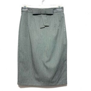 Forever 21 Pencil Gray Skirt Bow Front Work Dress Skirt Size Extra Small XS